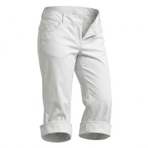 Tribella Sport Capri Pants Womens 10 Cropped Button Cuff White Solid Twill Y2K